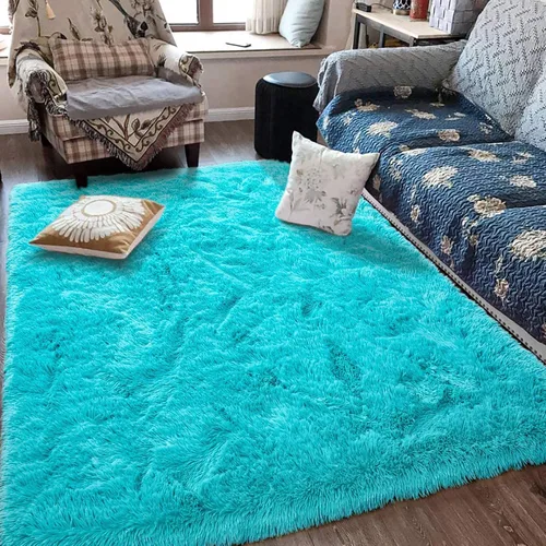 Miniatura 8 de Alfombras ultrasuaves y esponjosas para dormitorio, de 5 x 8 pies, alfombras de área de pelo largo para sala de estar, alfombra peluda grande