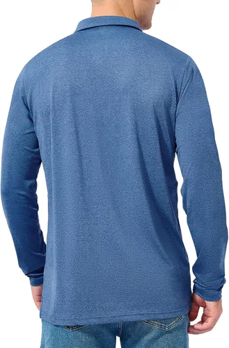 Miniatura 2 de Polo de golf para hombre, camisas tácticas de manga larga, de secado rápido, camiseta con cuello de senderismo