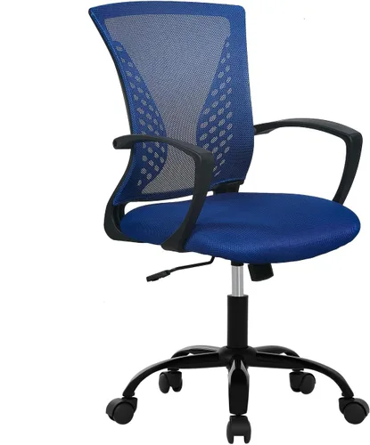 Miniatura 12 de PayLessHere Silla de oficina, silla de computadora, ergonómica, ajustable, malla ejecutiva, respaldo medio con ruedas giratorias de 360 grados, Gris