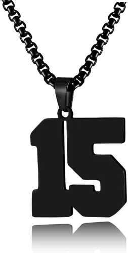 Miniatura 109 de Collar de Número Dorado para Hombre, Cadena de Acero Inoxidable con Colgante de Número para Atletas, Joyería Deportiva Personalizada para Niños