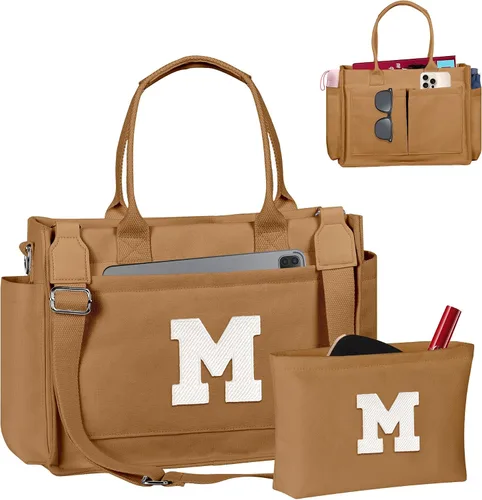 Miniatura 142 de Easter Basket Stuffers, Initial Tote Bag with Makeup Bag, Birthday Gifts for Women, Teen Girl Gifts Trendy Stuff
