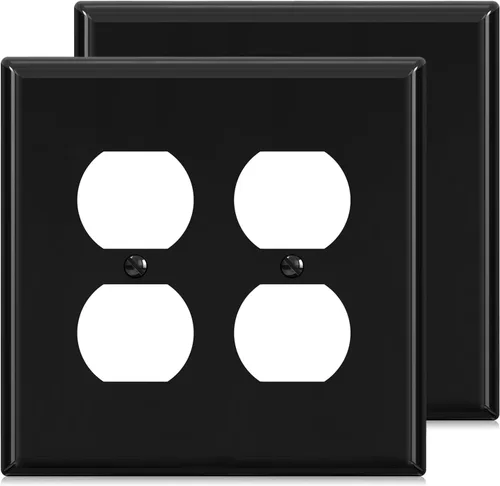 Miniatura 9 de ELEGRP Placas de pared dúplex sin tornillos de 2 segmentos, cubierta frontal termoplástica irrompible de tamaño mediano para toma de corriente Mate