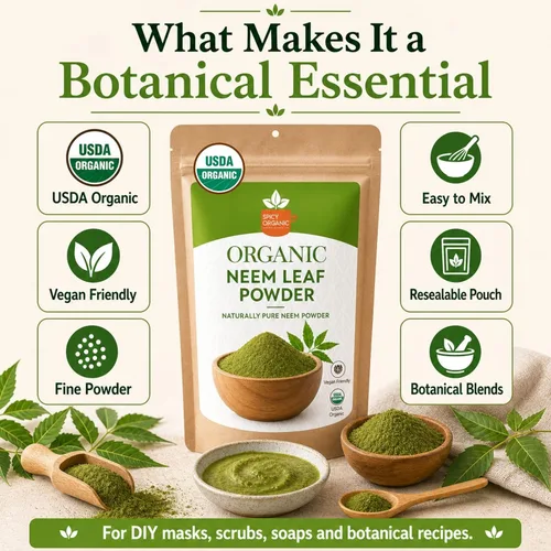 Miniatura 4 de SPICY ORGANIC Polvo de neem – 16 onzas – Certificado USDA orgánico – Sin OMG – Polvo de hojas de neem secas frescas para cabello y piel saludables