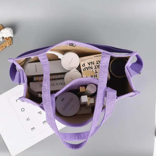 Miniatura 5 de Valleycomfy Bolsos de mano de pana casuales vintage para mujer, bolso cruzado para mujer, bolso de hombro de viaje, bolso ecológico