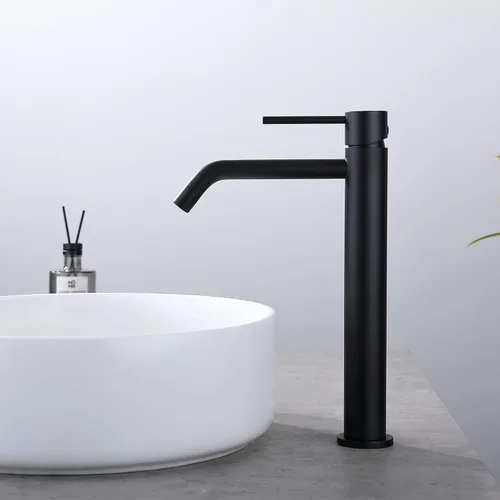 Miniatura 5 de Grifo de fregadero negro con ensamblaje de drenaje y líneas de suministro cUPC, grifos negros mate de acero inoxidable para fregadero de baño, grifo
