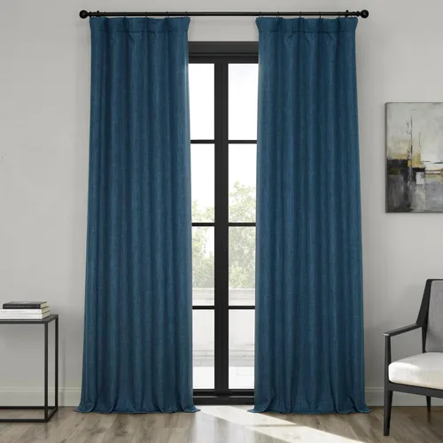 Miniatura 55 de HPD Half Price Drapes - Cortinas de lino sintético para sala de estar (2 paneles) - 100 pulgadas de ancho x 84 pulgadas de largo - Cortinas