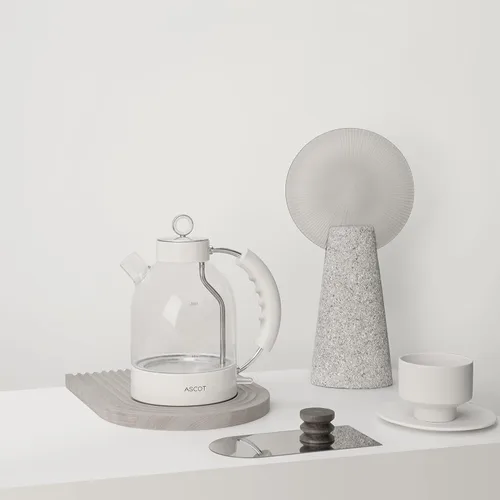 Miniatura 4 de ASCOT Hervidor eléctrico, hervidor de té eléctrico de vidrio para hombres/mujeres/familia, 1.5 L, 1500 W, calentador de té de vidrio