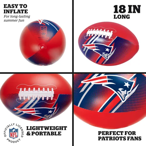 Miniatura 3 de BigMouth 18” Inflatable Pool Football Officially Licensed NFL Fan Gear Merchandise Beach Ball Games for Adults and Teens
