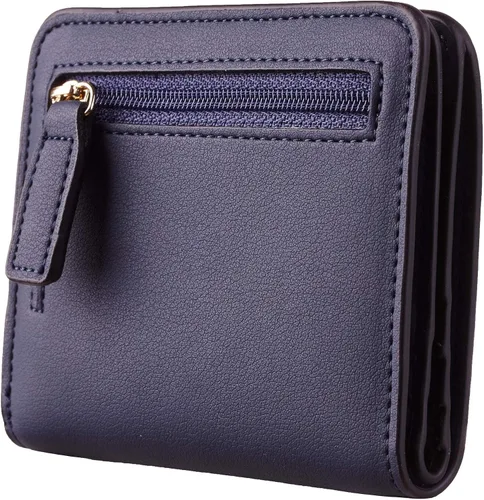Miniatura 5 de Toughergun Cartera pequeña de cuero delgada para mujer con protección RFID, mini monedero bifold compacto con ventana de identificación transparente