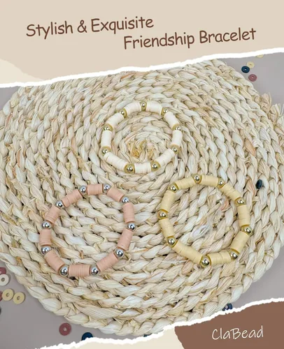 Miniatura 4 de Kit de Fabricación de Pulseras ClaBead 3200 Piezas, Kit de Pulseras de Cuentas de Arcilla con Cuentas de Oro y Cuentas de Plata (Tono Tierra)