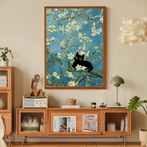 Miniatura 3 de Kits de pintura de diamantes para adultos, pintura de diamante de gato negro 5D, arte de diamantes para adultos, diamantes redondos de taladro
