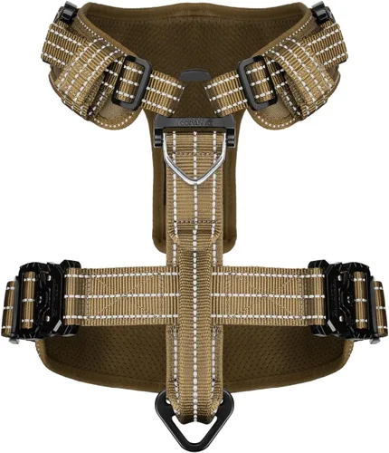 Miniatura 4 de ICEFANG Arnés de correa para perro con 4 hebillas de metal, para perro de tamaño XL, chaleco K9, pecho en forma de Y, arnés ajustable para mascotas