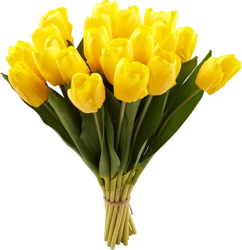 Miniatura 7 de 20 tulipanes artificiales de tacto real de flores artificiales hidratantes para decoración de fotografía, decoración del hogar, jardín, boda