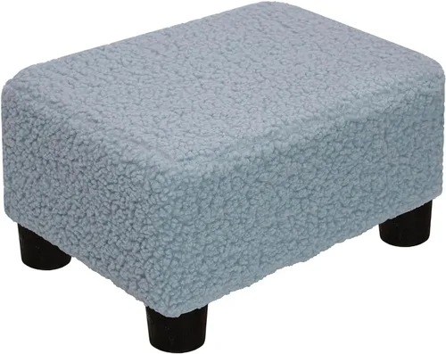 Miniatura 20 de CAROLMADE Taburete Pequeño Otomana Reposapiés con Patas Bajo el Escritorio Reposapiés para Sala de Estar, Dormitorio y Oficina, Negro