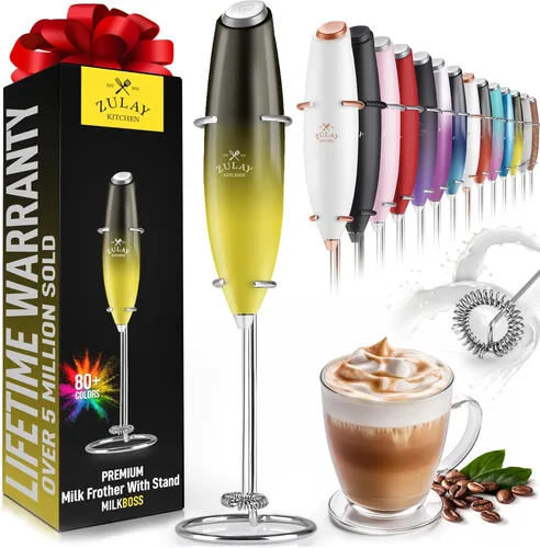 Miniatura 18 de Zulay Kitchen - Batidor eléctrico de mano para café, lattes, capuchinos, matcha y chocolate caliente, mezclador portátil para bebidas, accesorio