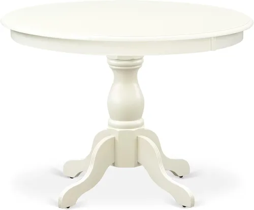 Miniatura 3 de East West Furniture HBDR3-LWH-07 - Juego de comedor de 3 piezas que contiene una mesa de comedor redonda con pedestal y 2 sillas Parson tapizadas
