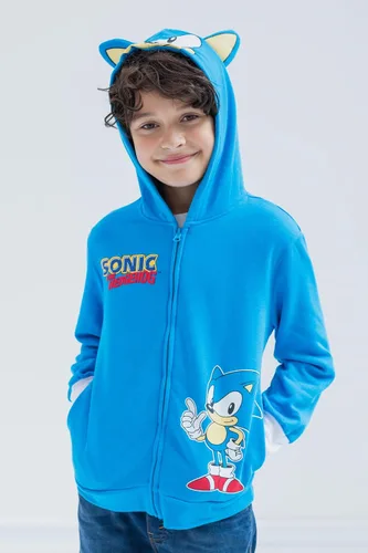 Miniatura 4 de SEGA Sonic the Hedgehog Shadow Knuckles - Sudadera con capucha y cremallera para niños pequeños y grandes