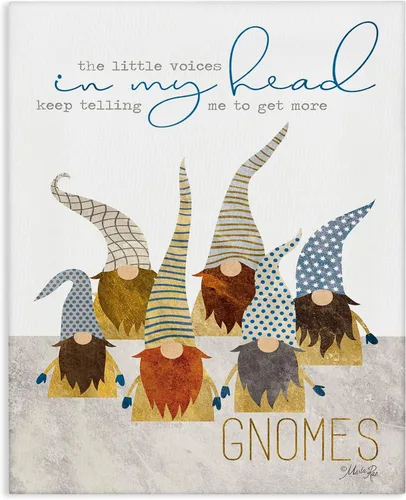 Miniatura 7 de Stupell Industries Voices Inside My Head Home Gardener Gnome, diseño de Marla Rae Art, 10 x 15, placa de pared