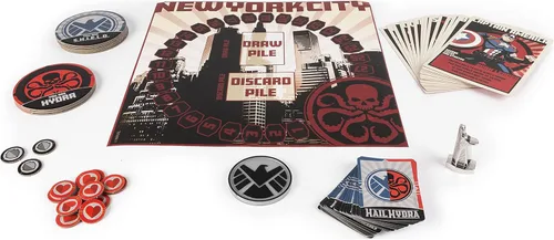 Miniatura 7 de Marvel, Hail Hydra Superhero Juego de mesa Black Panther Hulk Capitán América, calavera roja, viuda negra, Spiderman, para adultos y adolescentes a