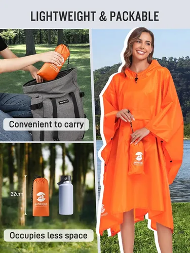 Miniatura 5 de Impermeable con capucha estilo poncho, para hombres y mujeres