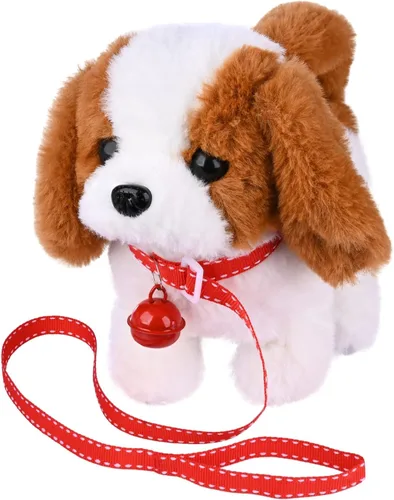 Miniatura 12 de WorWoder Cachorro de peluche de Alaska, perro electrónico interactivo para mascotas, caminar, ladrar, mover la cola, estirar, animal de compañía