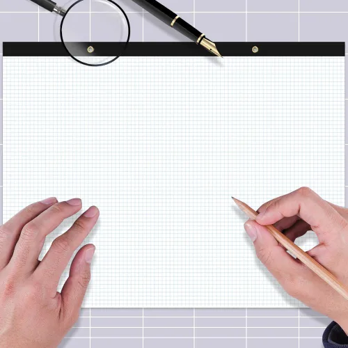 Miniatura 6 de Bloc de notas de papel cuadriculado grande de ingeniería, 22 x 17 pulgadas, cuadrícula azul de 4 x 4 pulgadas, 50 hojas/100 páginas para ingeniero