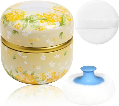 Miniatura 6 de Estuche de Polvo Corporal WEMEGA con Aplicador de Polvo, Contenedor de Polvo, Caja de Té para Polvo Corporal y Facial para Bebés y Mujeres, Estuche