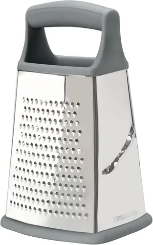 Miniatura 7 de Tovolo Rallador de quesos grande de acero inoxidable de 4 caras para triturar verduras y rallar, fácil de limpiar, apto para lavavajillas, con mango