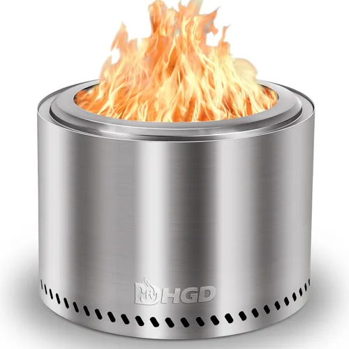Miniatura 12 de HGD Hoguera de 20 Pulgadas sin Humo para Patio, Estufa de Quema de Madera para Exteriores, Hoguera de Acero Inoxidable para Patio Trasero, Jardín