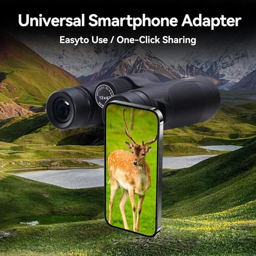 Miniatura 6 de Binoculares para adultos de alta potencia: 12x42 HD Zoom Binocular para observación de aves Caza - Potentes prismáticos ligeros impermeables