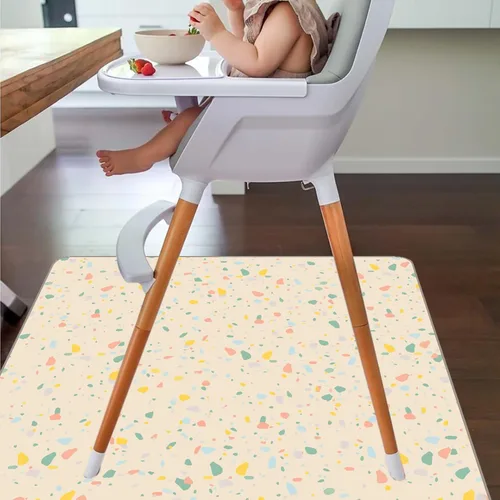 Miniatura 2 de Tapete antisalpicaduras para debajo de una silla alta, artes, manualidades, tapete antideslizante para salpicaduras de alimentos y derrames de 51