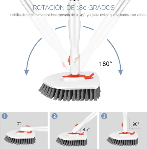 Miniatura 3 de SetSail Cepillo de ducha 3 en 1 con mango largo ajustable de 52 pulgadas y 3 cabezales de cepillo de repuesto desmontables para limpiar baño