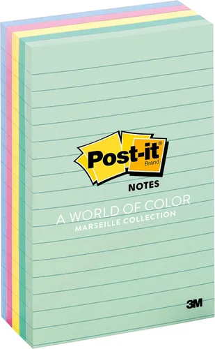 Miniatura 11 de Post-it - Notas adhesivas de 5 x 8 pulgadas, Marseille Collection