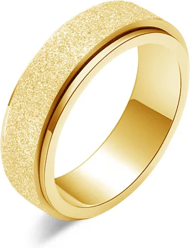 Miniatura 33 de LAOYOU Anillo giratorio para aliviar la ansiedad y la ansiedad para mujer, acero inoxidable de 0.236 pulgadas, con purpurina, para aliviar