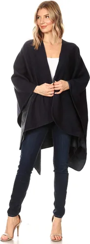 Miniatura 7 de Sakkas Mari - Manta reversible para mujer, diseño de poncho grande