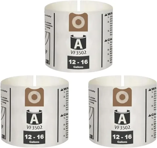 Miniatura 13 de Paquete de 5 VF3502 de repuesto para bolsas rígidas para aspiradora tamaño A, compatibles con aspiradoras RIDGID de 12 a 16 galones, bolsas