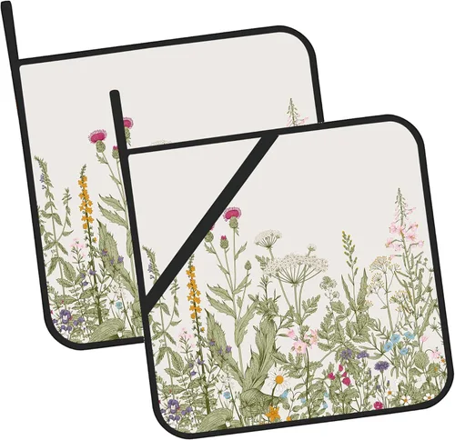 Miniatura 10 de Groovy - Juego de 2 soportes para ollas de girasol, resistentes al calor, para microondas, hornear, horno, platos finales y regalos de barbacoa