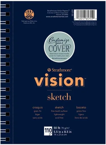 Miniatura 4 de Strathmore Vision Cold Press - Bloc de acuarela de 11 x 15 pulgadas, 140 libras, 30 hojas -62640610