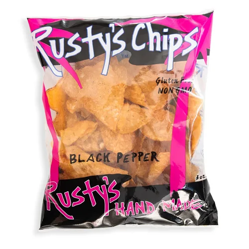 Rusty's Chips - Chips crujientes y saludables para un bocado rápido - Chips sin gluten, sin conservantes, sin OMG, paquete de aperitivos veganos