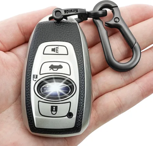 Miniatura 8 de Kirsnda para Subaru Funda para llavero con llavero, Funda de TPU suave con textura/Protector de llave, 4 botones, compatible con BRZ Legacy Outback