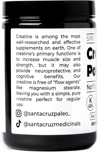 Miniatura 9 de Santa Cruz Paleo, Polvo de Monohidrato de Creatina Micronizado, Suplemento Sin Sabor para Pre Entrenamiento y Apoyo Muscular, Libre de Gluten Keto