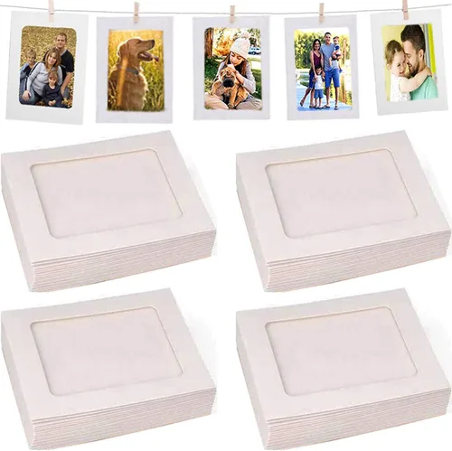 Perfect 4U 40 piezas blanco decoración del hogar, 4 x 6 pulgadas, papel de fotos Flim DIY pared marco colgante álbum álbum cuerda+clips conjunto