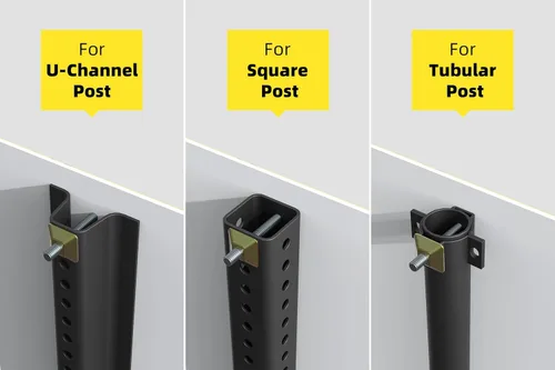 Miniatura 3 de Kit de montaje de poste antirrobo de 8 piezas para poste de canal U, pernos y tuercas de montaje de poste de señal, perno de 2.5 pulgadas