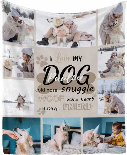 Miniatura 16 de Manta personalizada con foto de perro, mantas con imagen personalizada para amantes de los perros, manta personalizada para regalos con mis propias