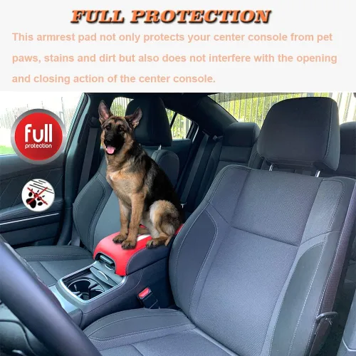 Miniatura 4 de Funda para el reposabrazos de la consola central, de piel, antiarañazos, de protección, accesorios de decoración interior, para Dodge Durango Fibra