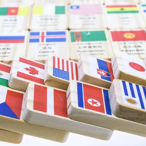 Miniatura 6 de HSOMiD Juguetes educativos de madera para niños Bandera del Mundo Aprendizaje Juguete Educativo (Domino)