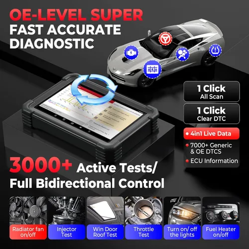 Miniatura 7 de Launch Scanner X431 1MM* Plus Car Tool with X-PROG3 (Valued $800), Engine/Gearbox ECU Clé, All-in-One Diagnostic Tool, ECU Coding as PAD, 39+