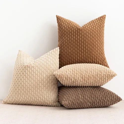 Miniatura 6 de UGASA - Funda de almohada decorativa de pana suave de otoño de 12 x 20 pulgadas, diseño bohemio a rayas, oblonga, para sofá, sala de estar, cama