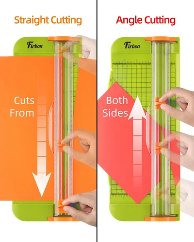 Miniatura 3 de Firbon Cortador de Papel A4 Verde Hierba de 12 Pulgadas Recortador de Papel Recto de Titanio con Regla Lateral para Scrapbooking, Manualidades
