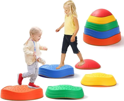 Fanboxk - Piedras de equilibrio para niños, piedras sensoriales antideslizantes para promover habilidades de equilibrio y coordinación en niños